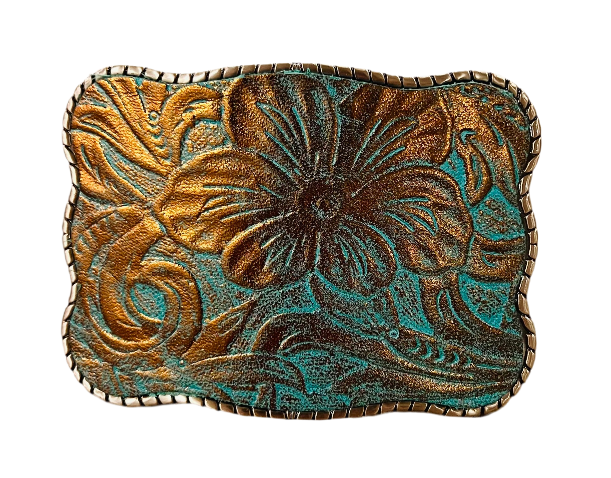 Embossed Turquoise Leather