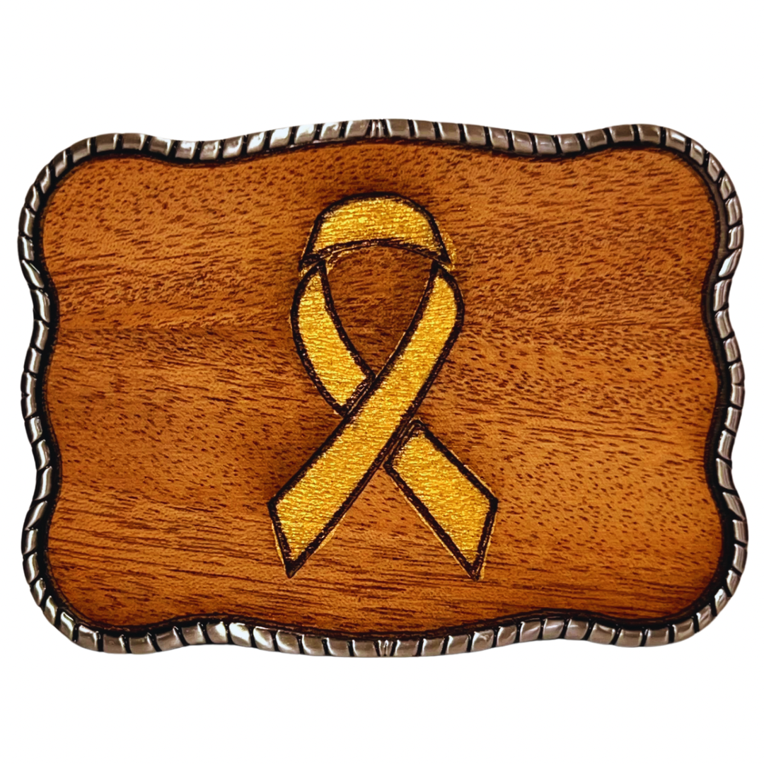 Yellow Ribbon Mahogany Engraved