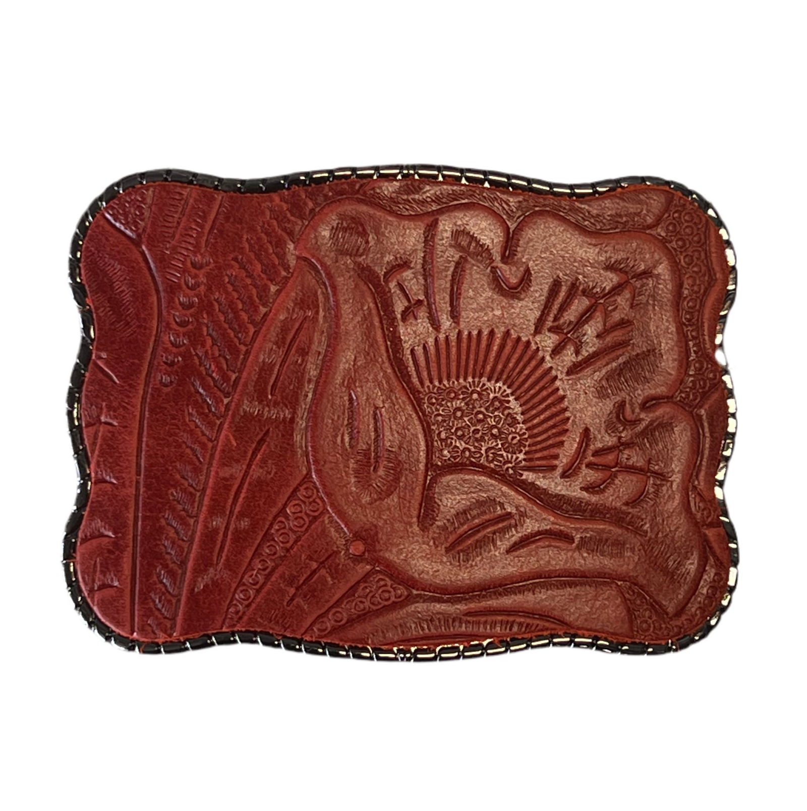 Red Embossed Leather