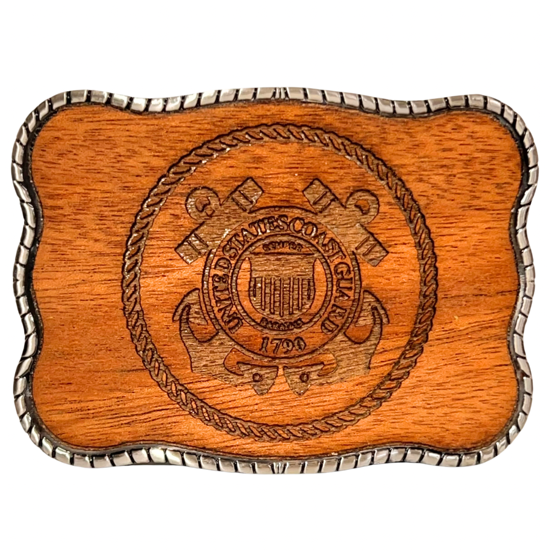 Coast Guard Mahogany Engraved