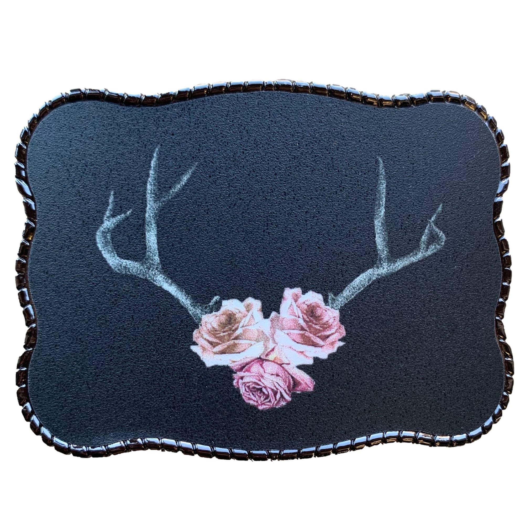 Black Antlers & Roses