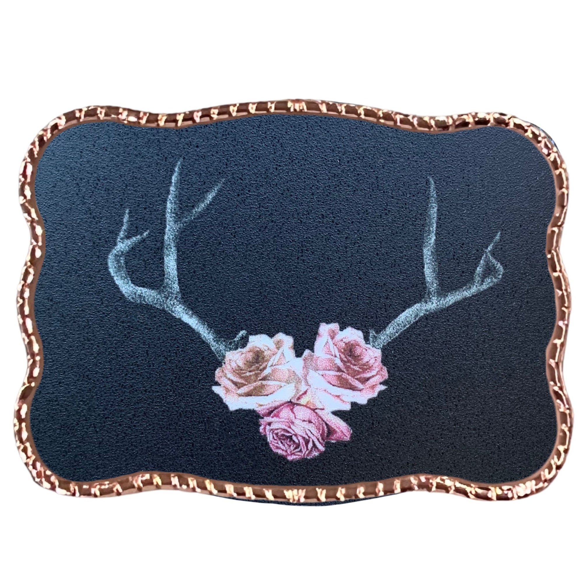 Black Antlers & Roses