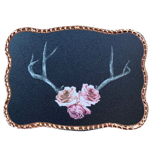 Black Antlers & Roses