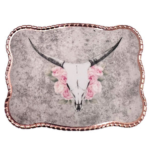 Boho Floral Cow Skull