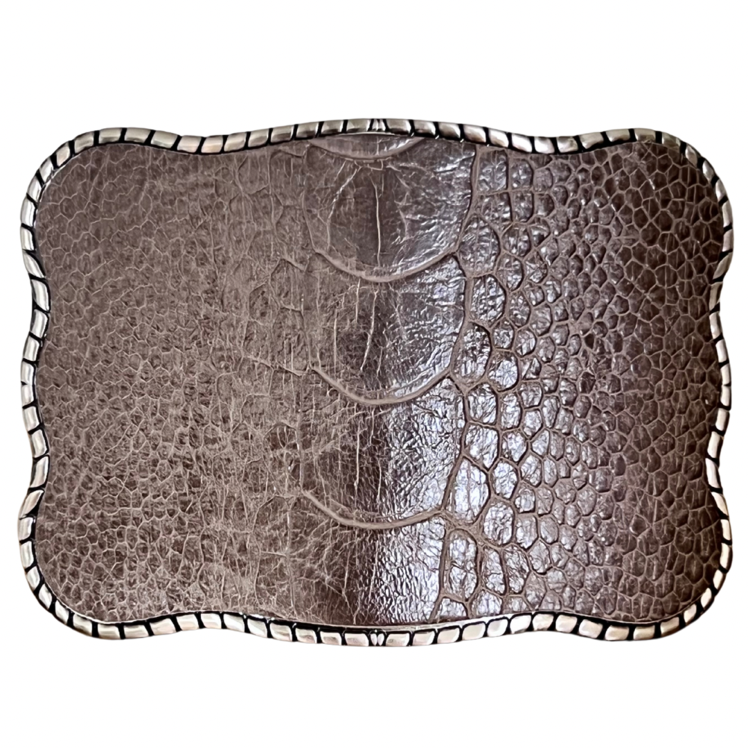 Distressed Grey Ostrich Leg