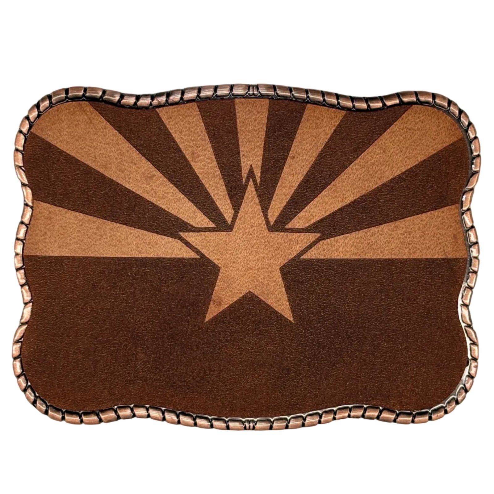 Laser Etched Leather Arizona Flag