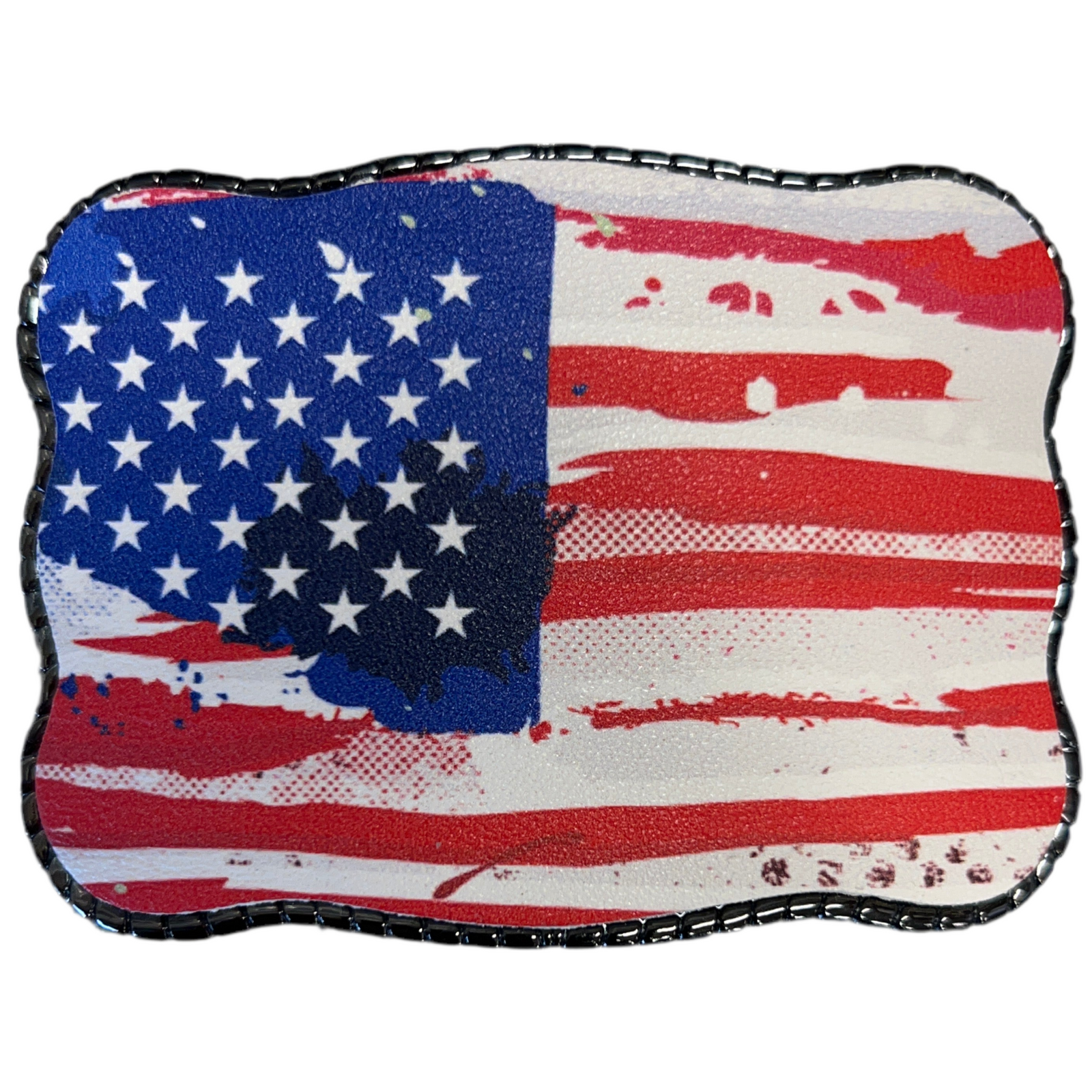 Genuine leather American flag print
