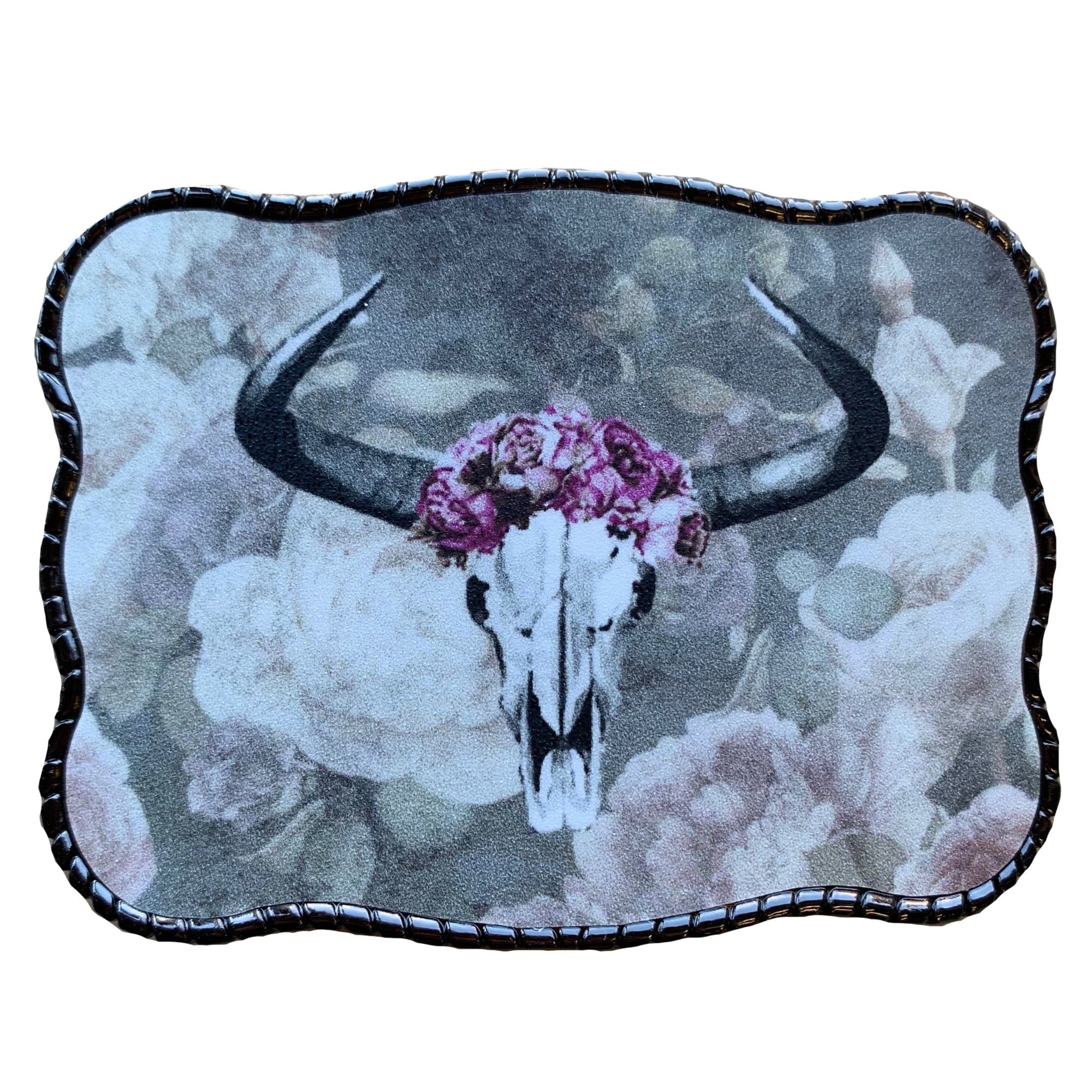 Vintage Floral Cow Skull