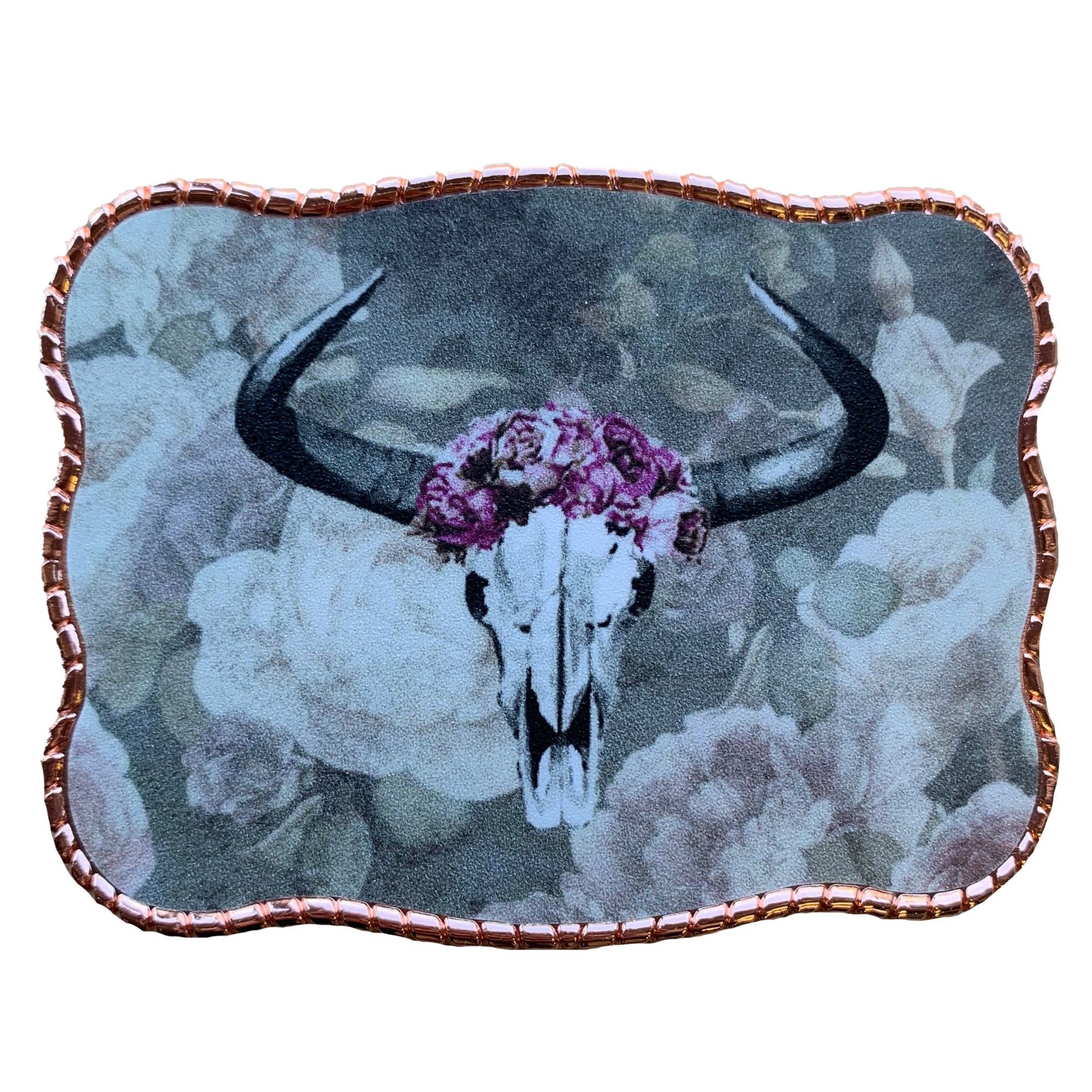 Vintage Floral Cow Skull