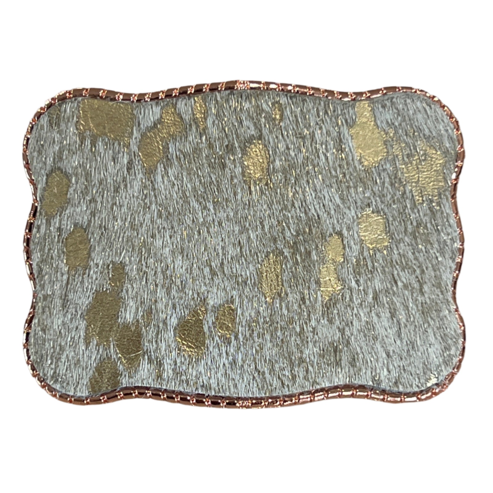 Hair On Hide with Gold Foil Leather