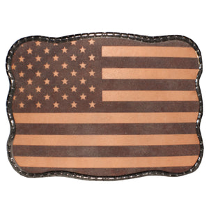 Laser Etched Leather Flag