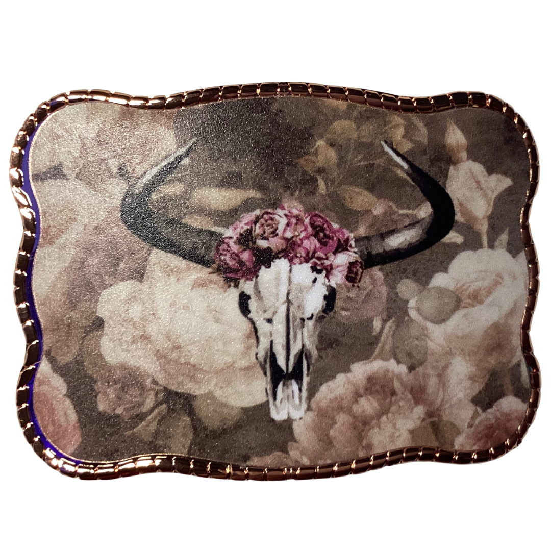 Vintage Floral Cow Skull