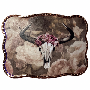 Vintage Floral Cow Skull