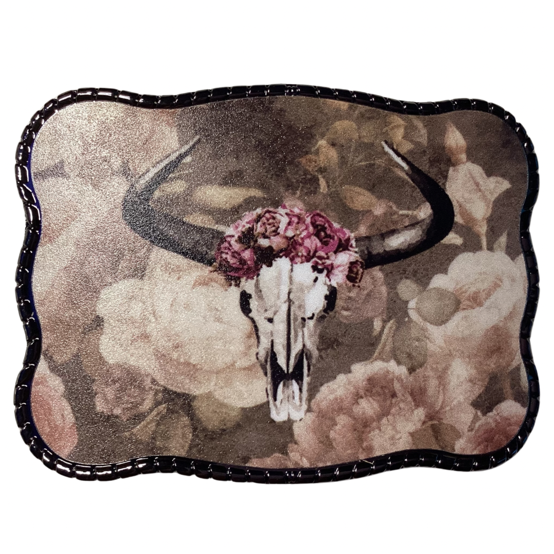 Vintage Floral Cow Skull