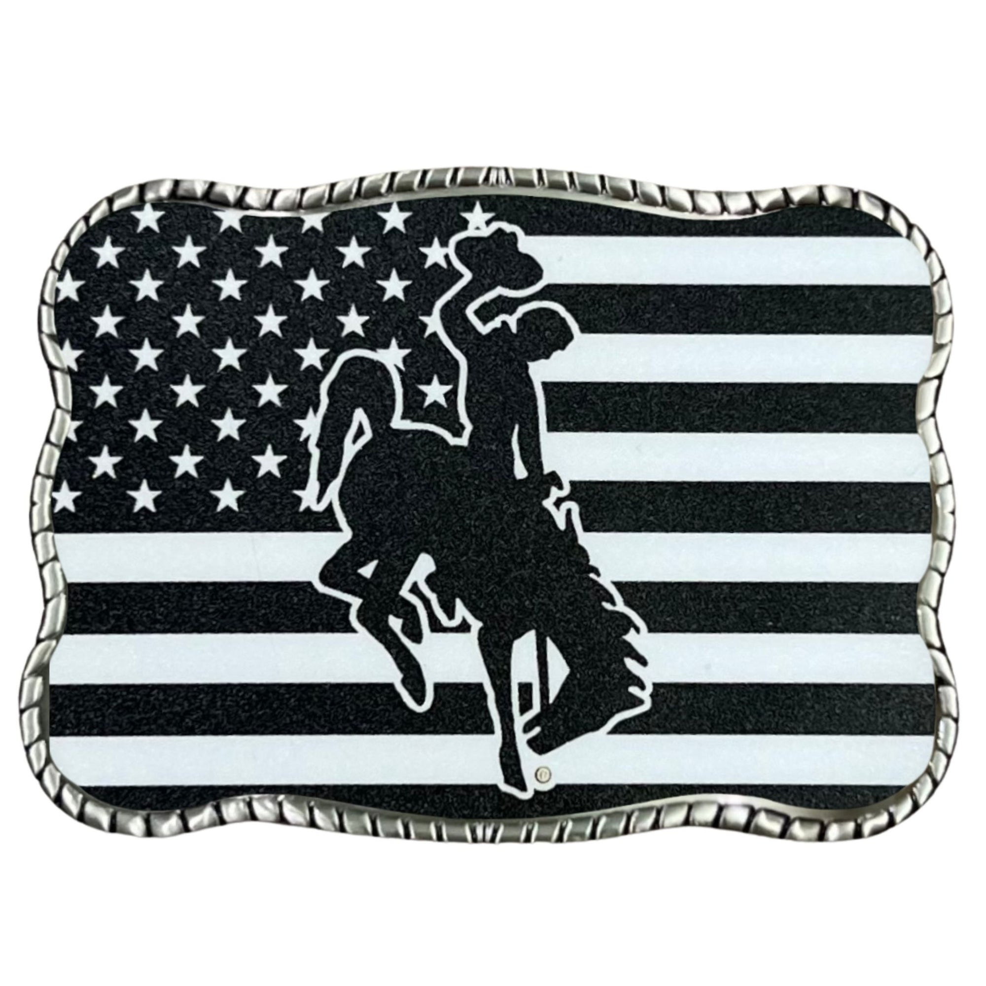 WY Steamboat American Flag B/W