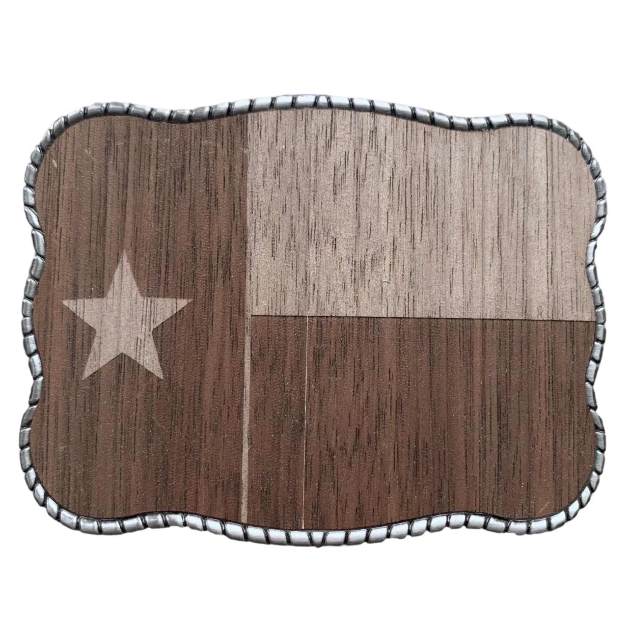 Laser Etched Walnut Wood Texas Flag