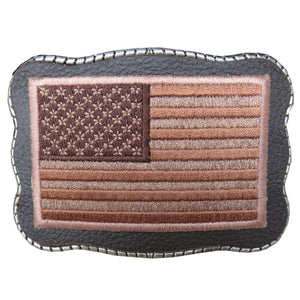 Tan Flag Patch on Leather