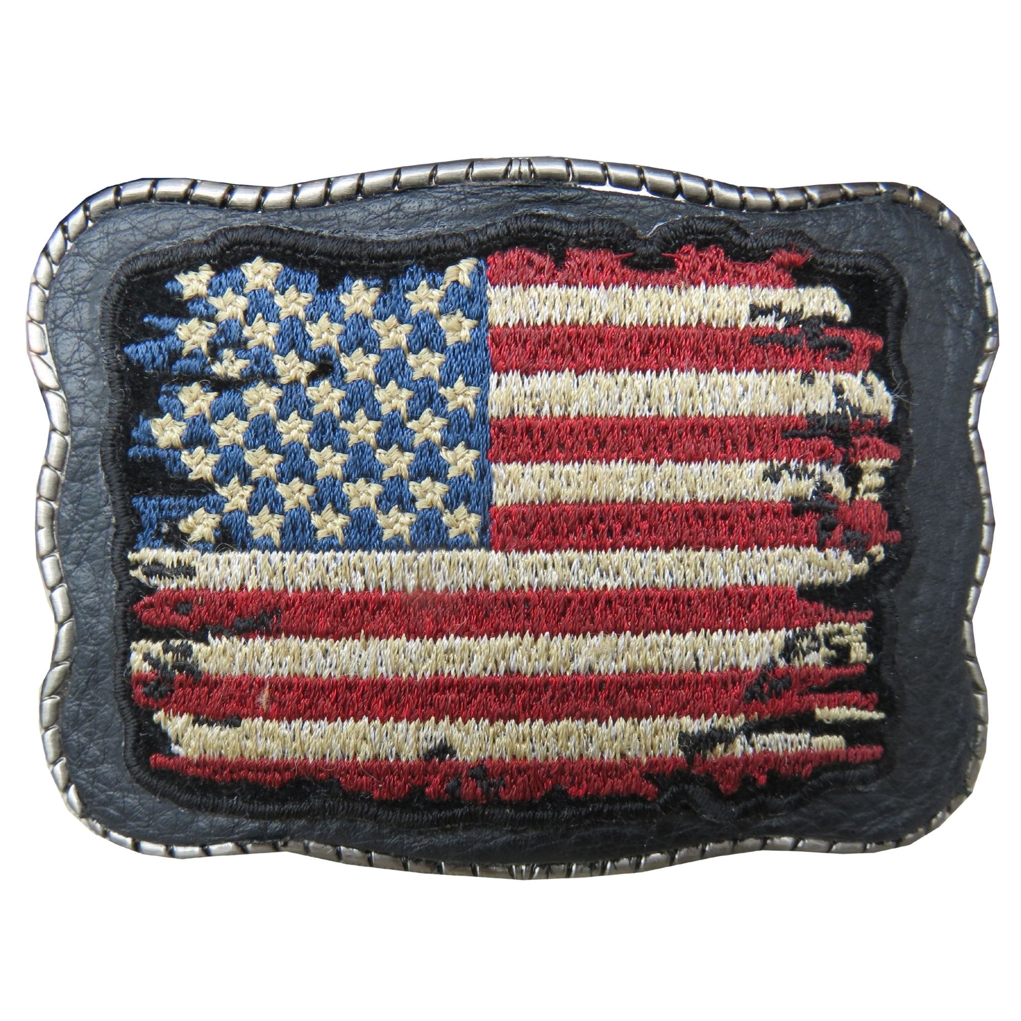 Tattered Flag Patch on Leather