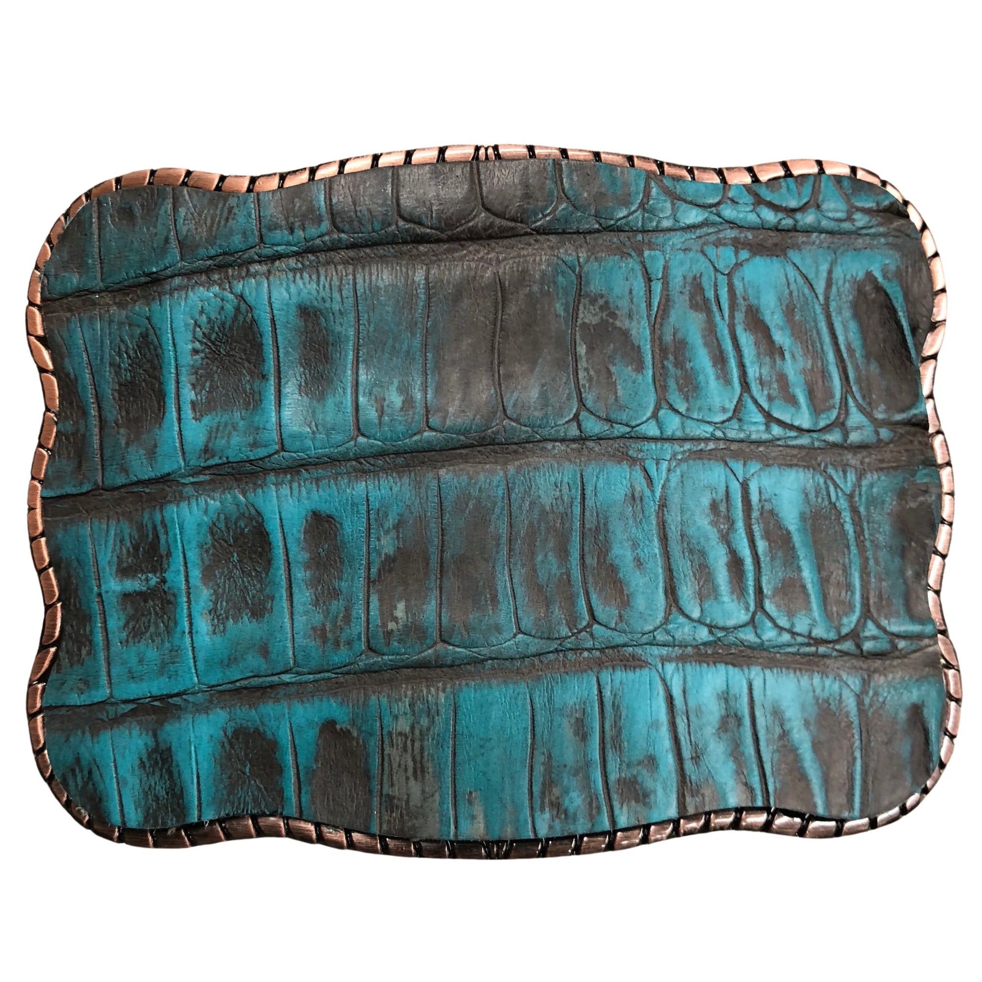 Rustic Teal Caiman Alligator