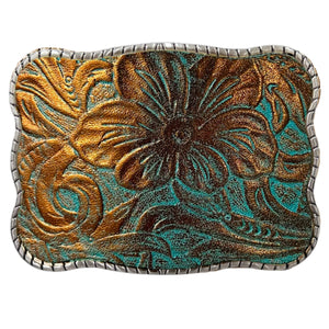 Embossed Turquoise Leather