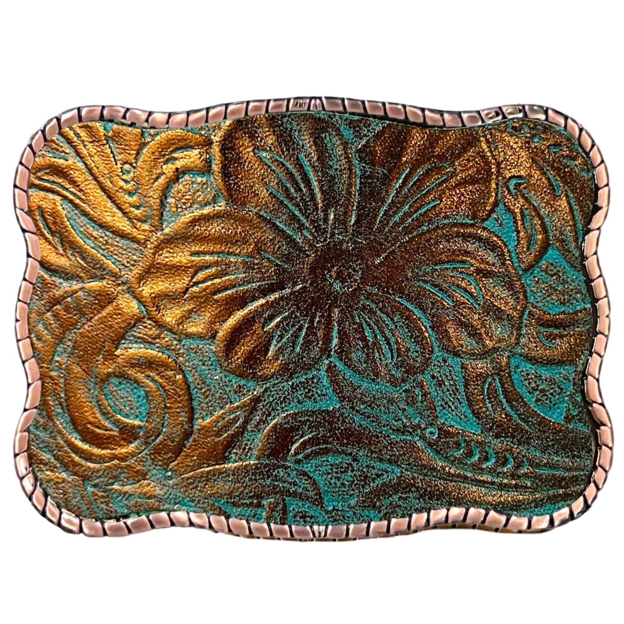 Embossed Turquoise Leather