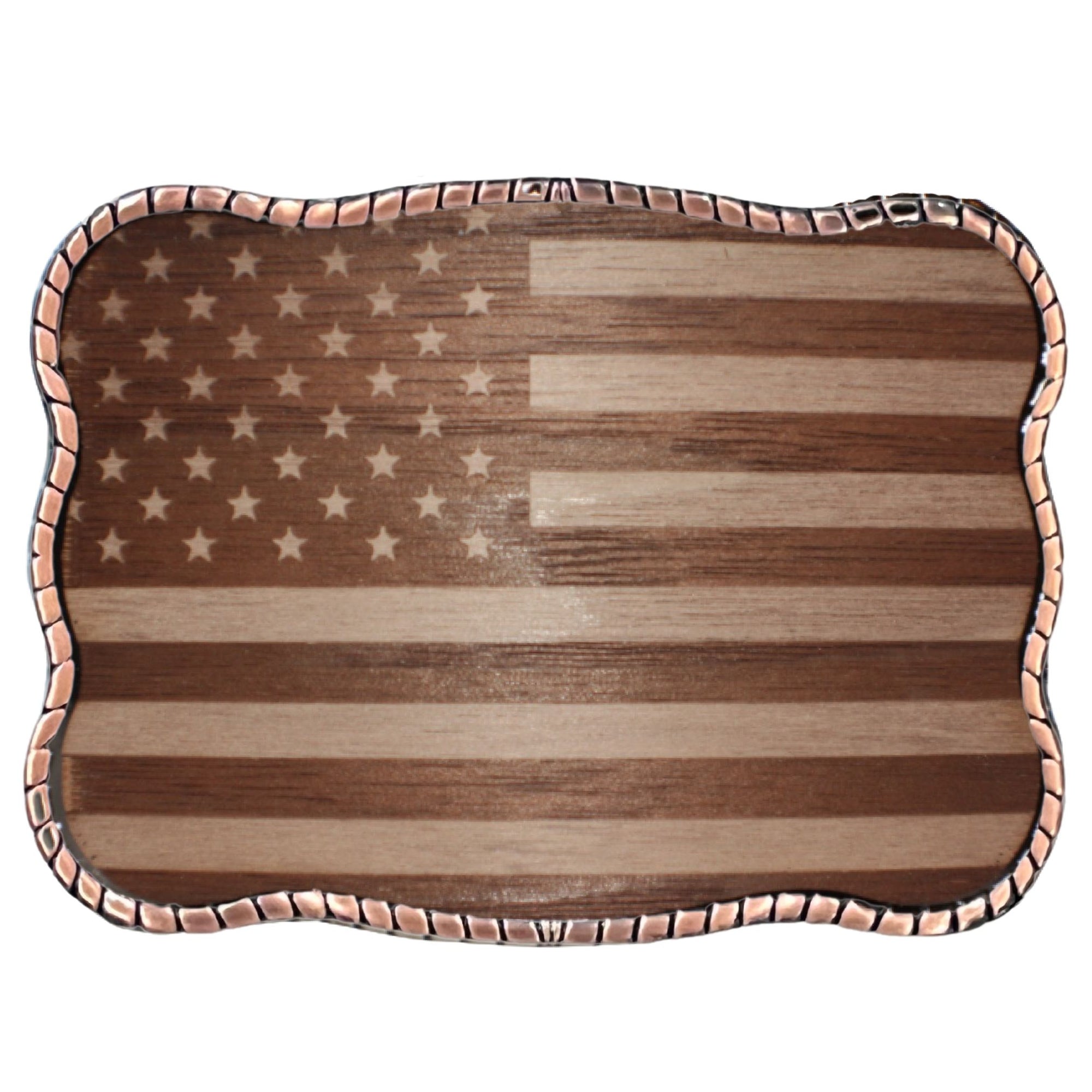 Laser Etched Walnut Wood Flag