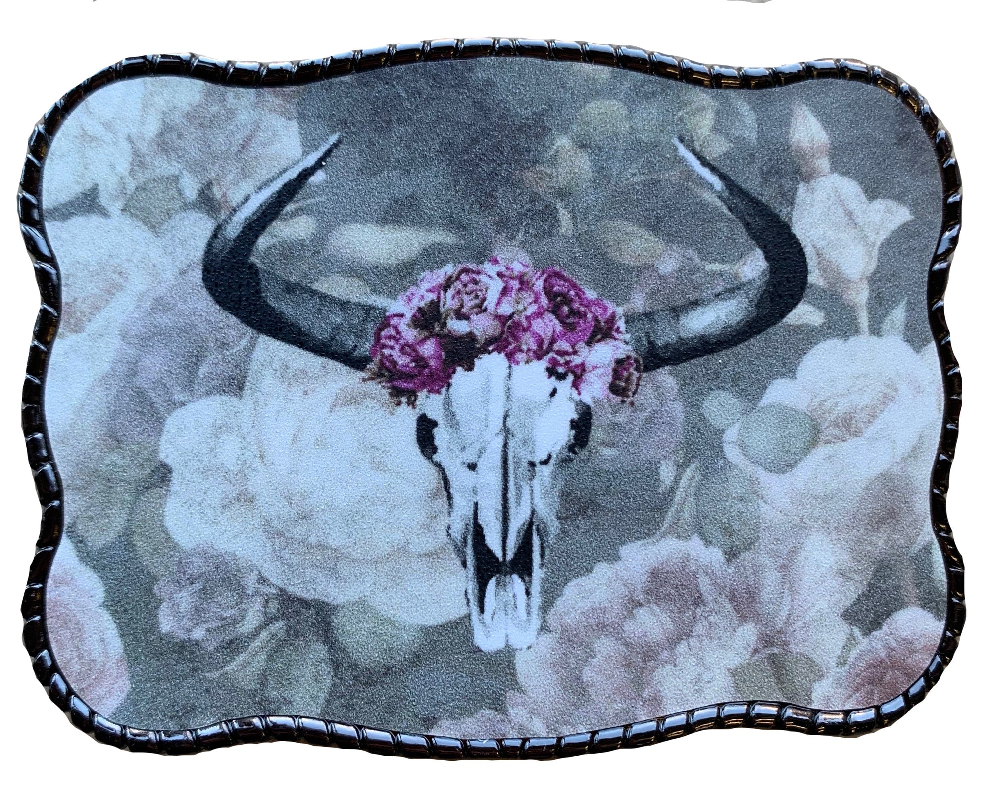 Vintage Floral Cow Skull