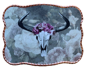 Vintage Floral Cow Skull