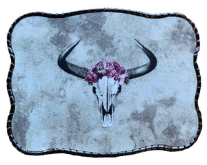 Cow Skull with Purple Flower Crown