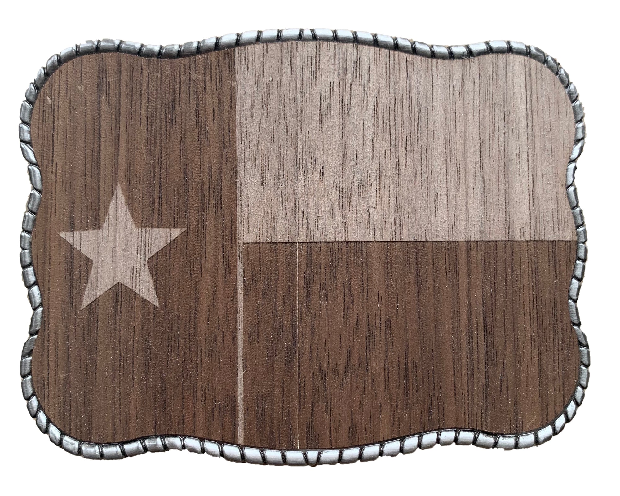 Laser Etched Walnut Wood Texas Flag