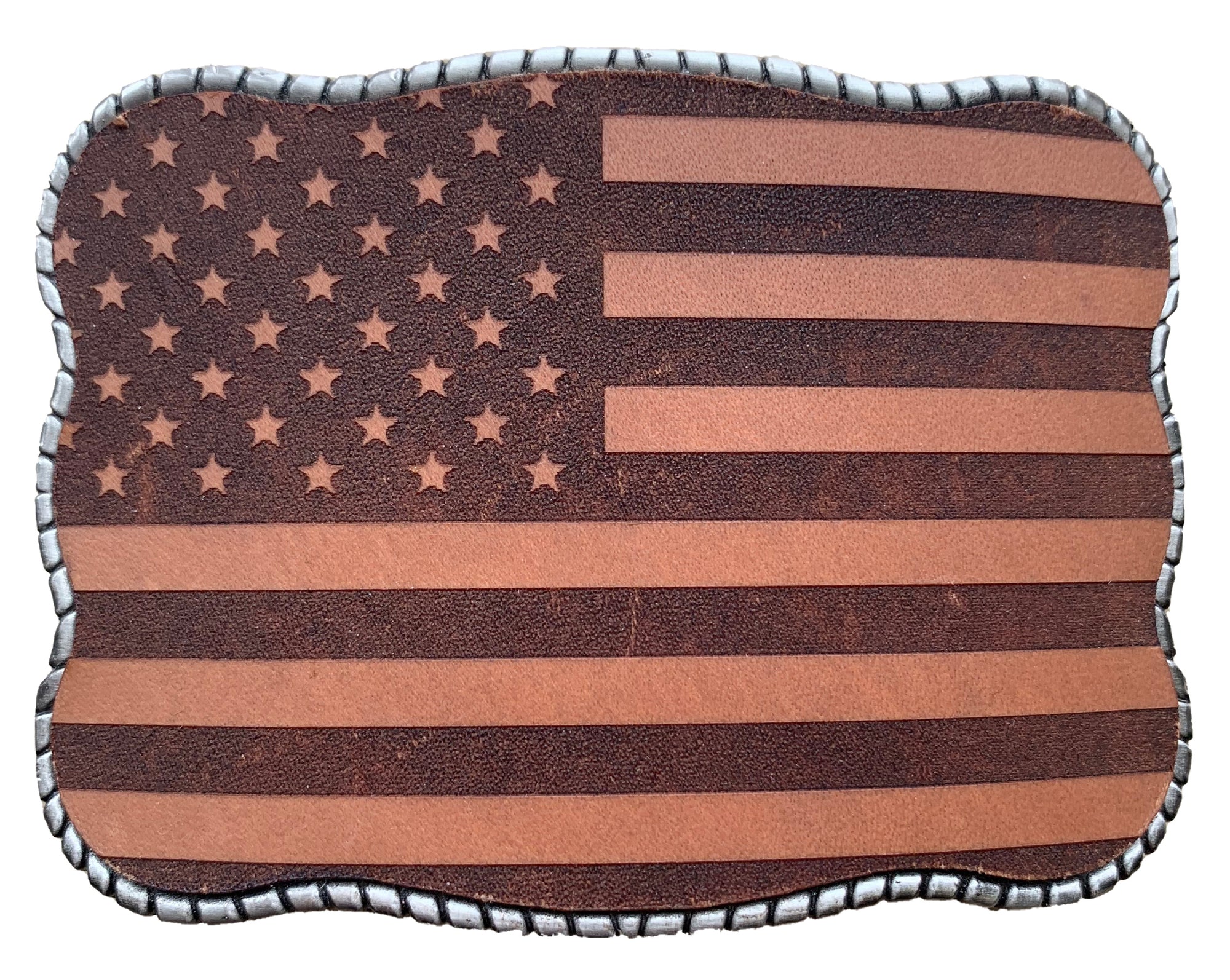 Laser Etched Leather Flag