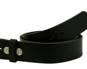 Full Grain Black Leather Belt - Wallet Buckle