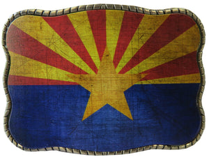 Arizona Flag Rustic - Wallet Buckle