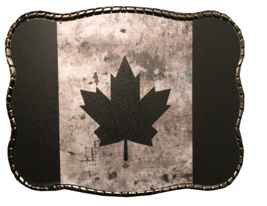 Rustic Black Canadian Flag