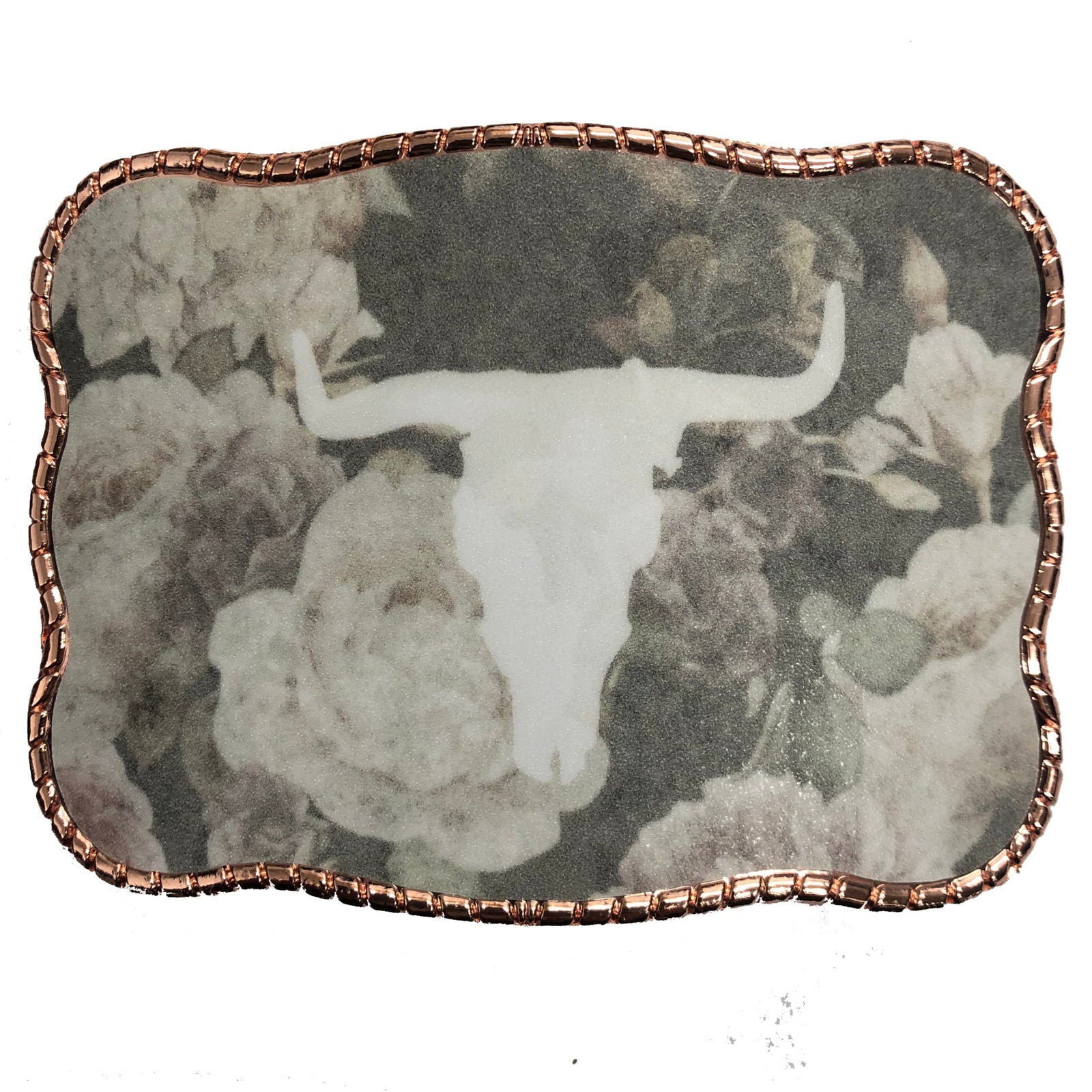 White Cow Skull Floral