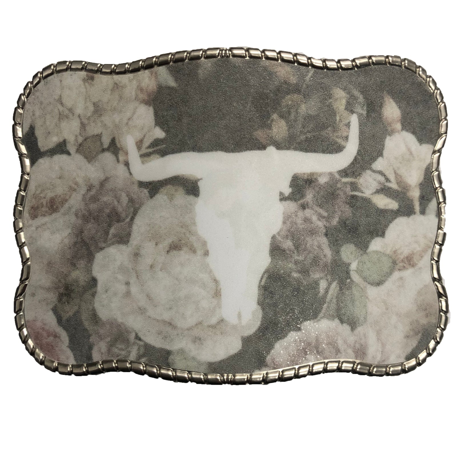 White Cow Skull Floral