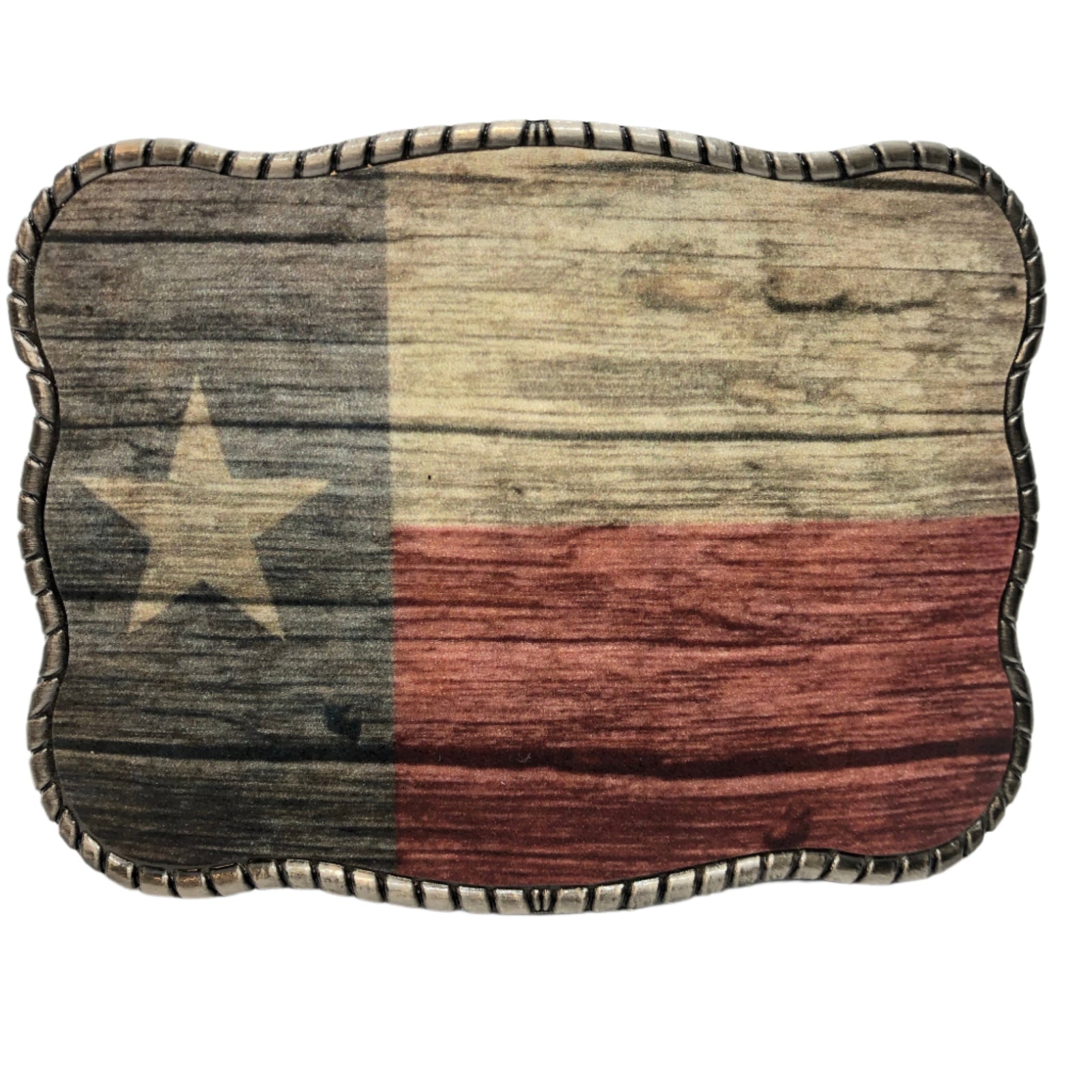 Wood Grain Print Texas Flag