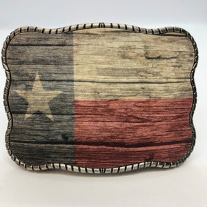 Wood Grain Print Texas Flag